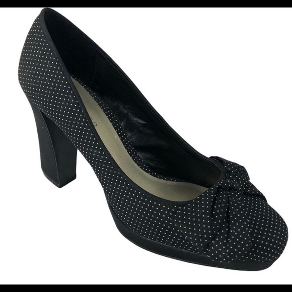 Ann Marino Polka dot block heel platform heels - Picture 2 of 11